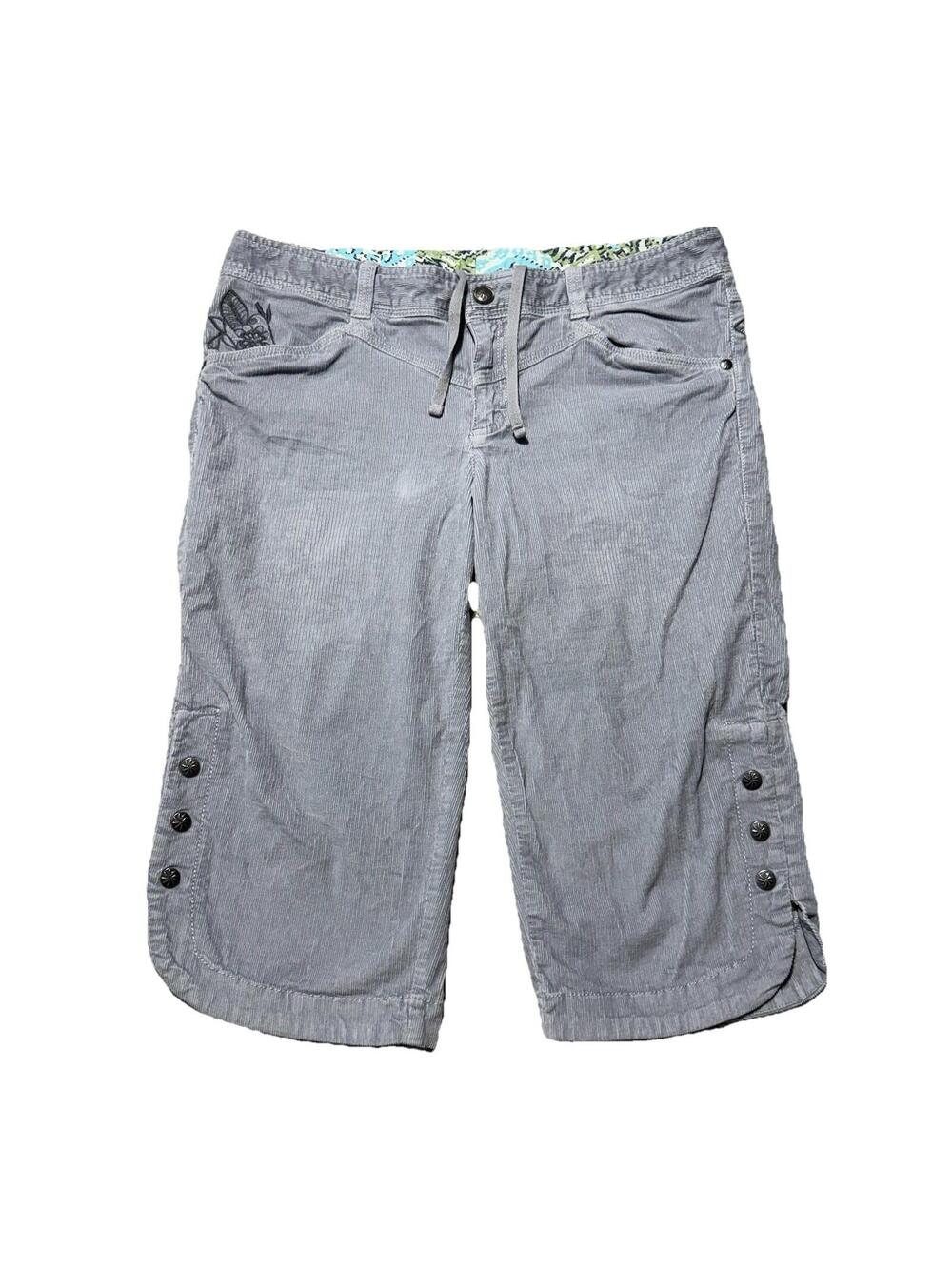 Athleta Y2K Capri Pants Women's Size 8 Gray Ribbed Drawstring Gorpcore